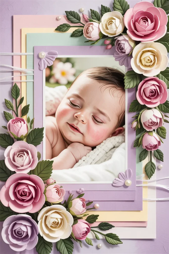 Baby Page with Paper Roses