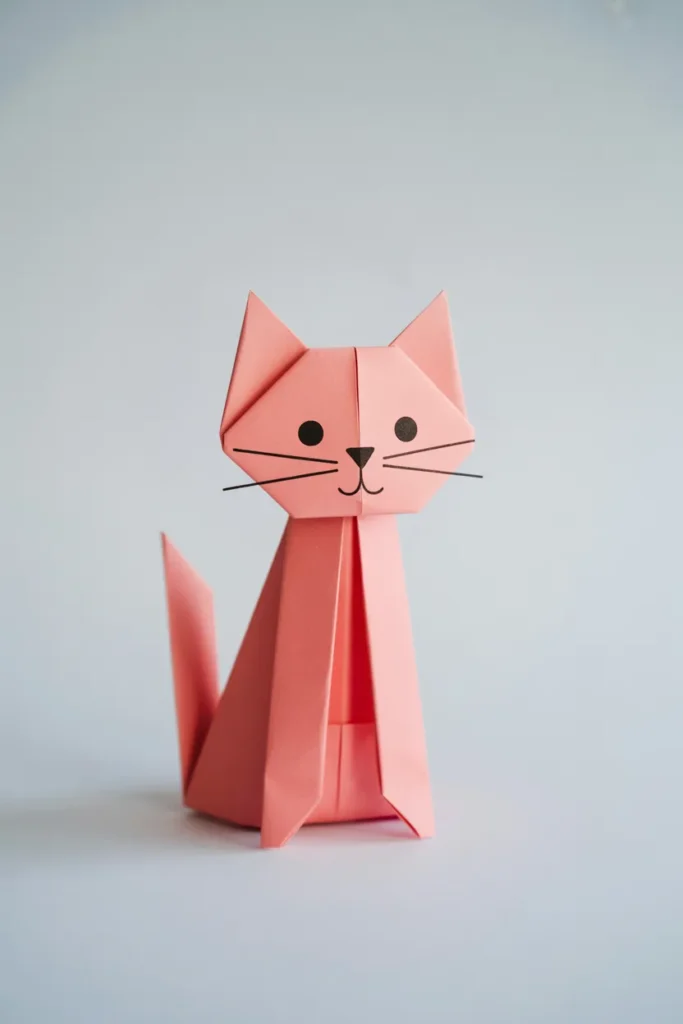 Simple Sitting Origami Cat