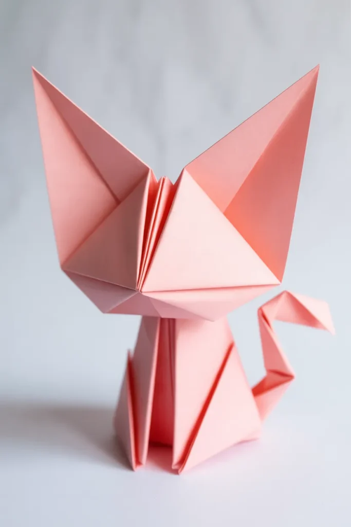 14. Origami Cat with Big Ears