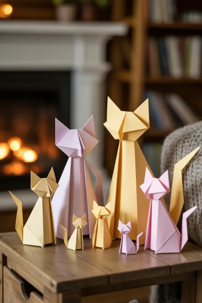 15. Origami Cat Family Set