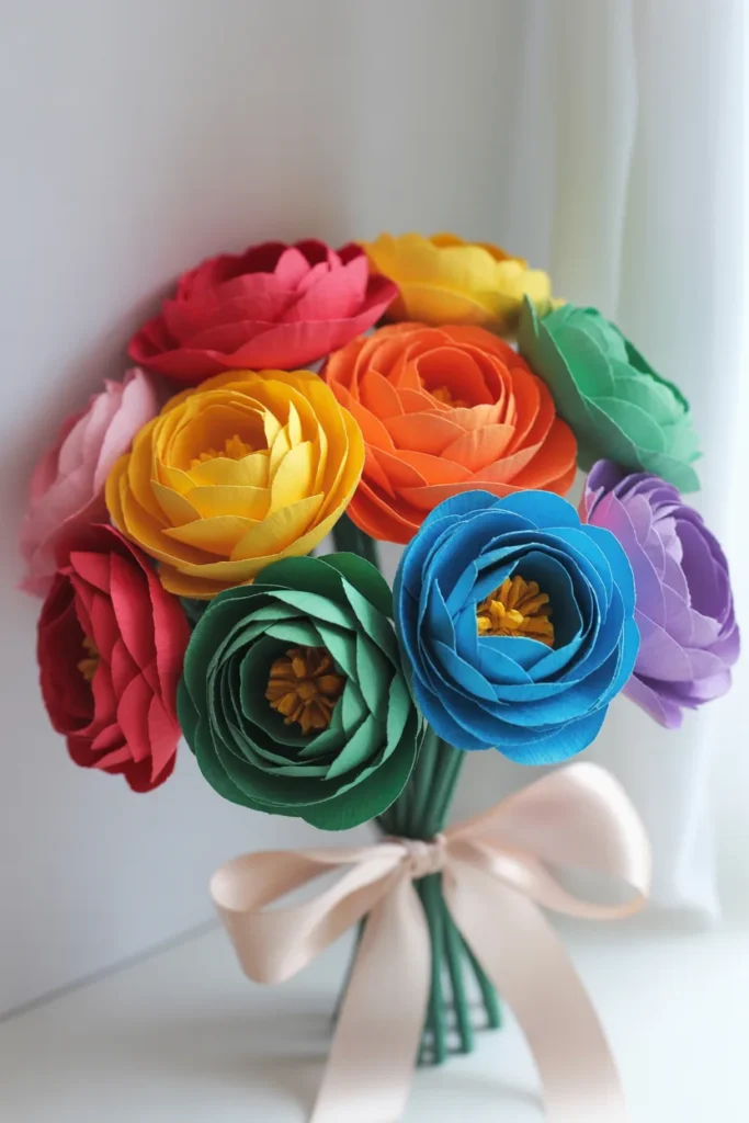 17. Rainbow Paper Flower Bouquet