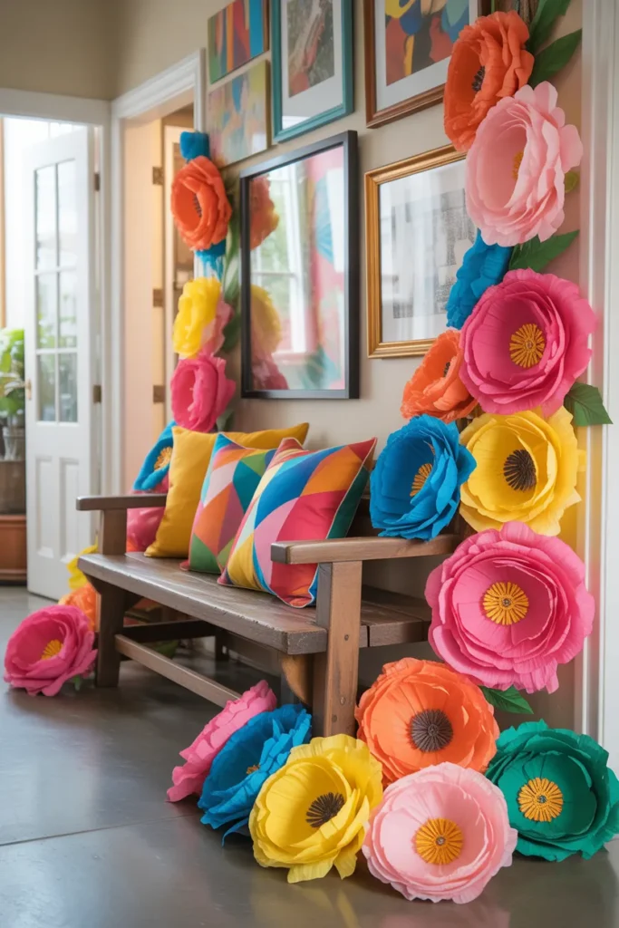 18. Color Pop with Bright Paper Flowers
