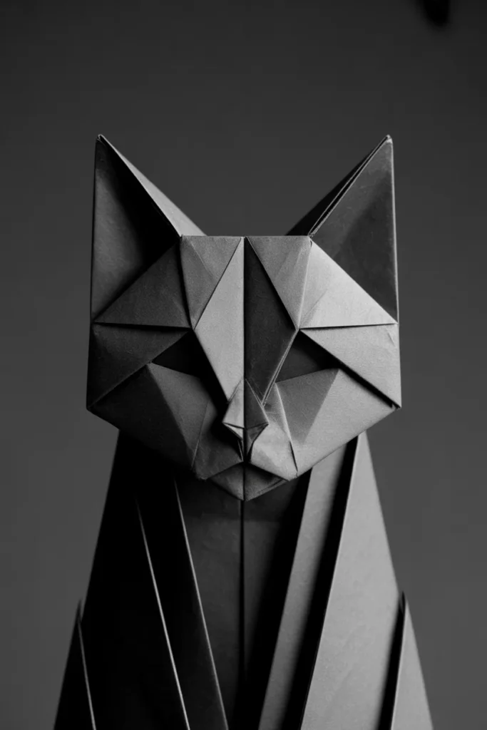 18. Geometric Origami Cat Face