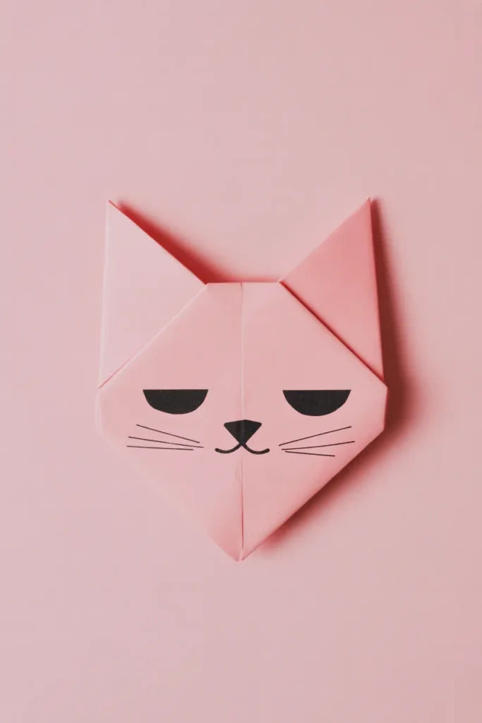 2.Sleepy Origami Cat Face