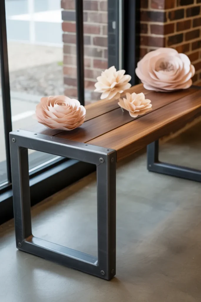 22. Industrial Style with Paper Floral Contrast