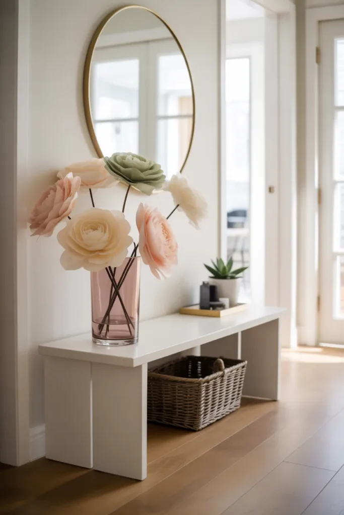 24. Mirror Accent with Paper Flowers