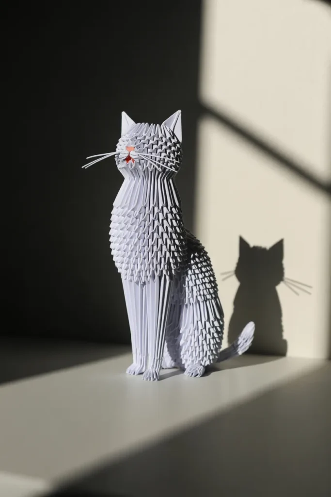 3. 3D Standing Origami Cat
