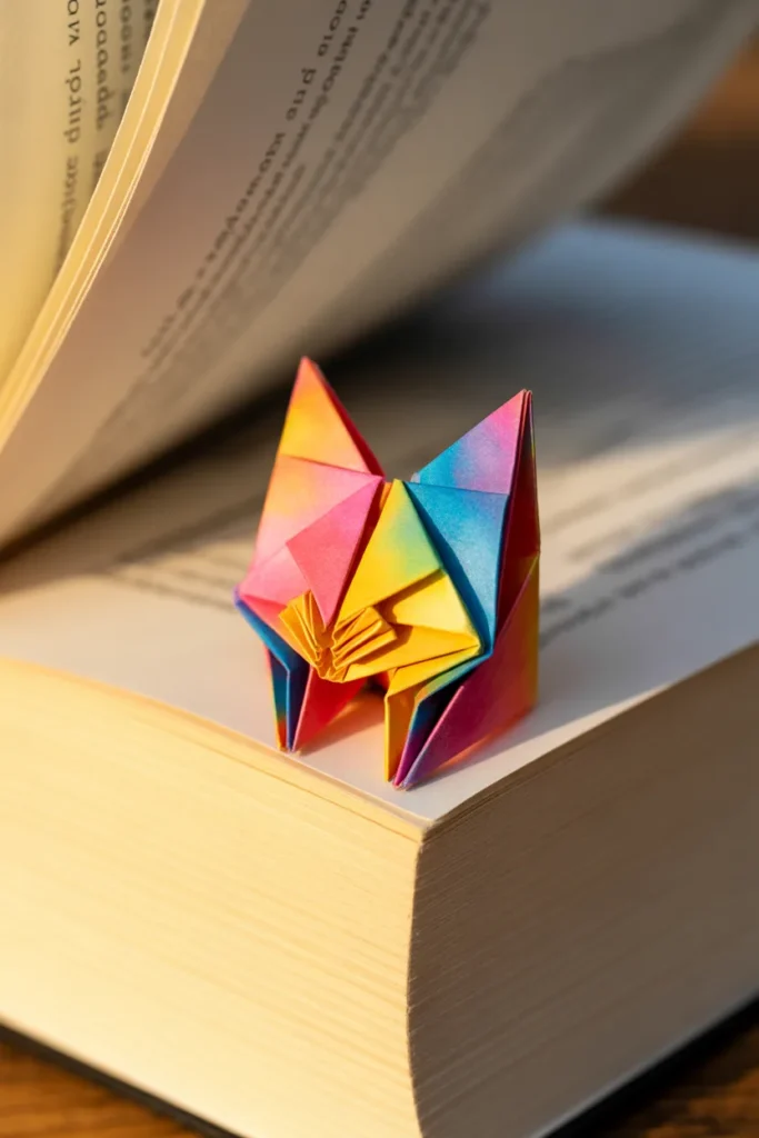 7. Origami Cat Bookmark