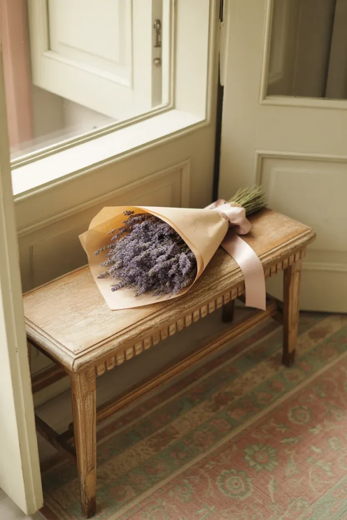8. Vintage Bench with Paper Lavender
