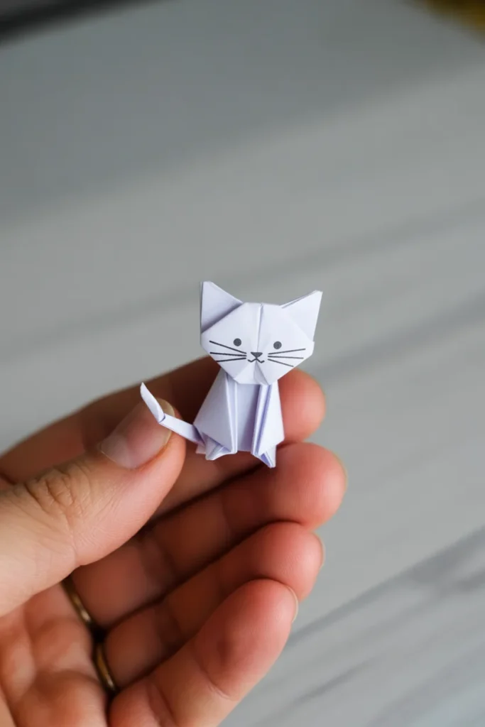 9. Mini Pocket Origami Cat